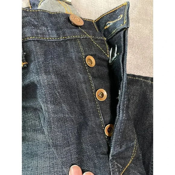 Current/Elliot Denim Men’s Long Jeans Dark Wash 34 W Button Fly Classic Preppy - Picture 8 of 8